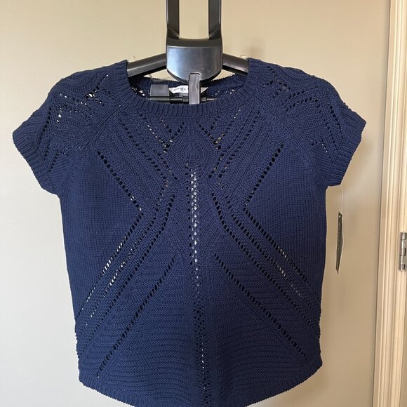 Bianca Nygord Deep Blue Knit Crew Sweater (NWTGS) - Picture 5 of 9